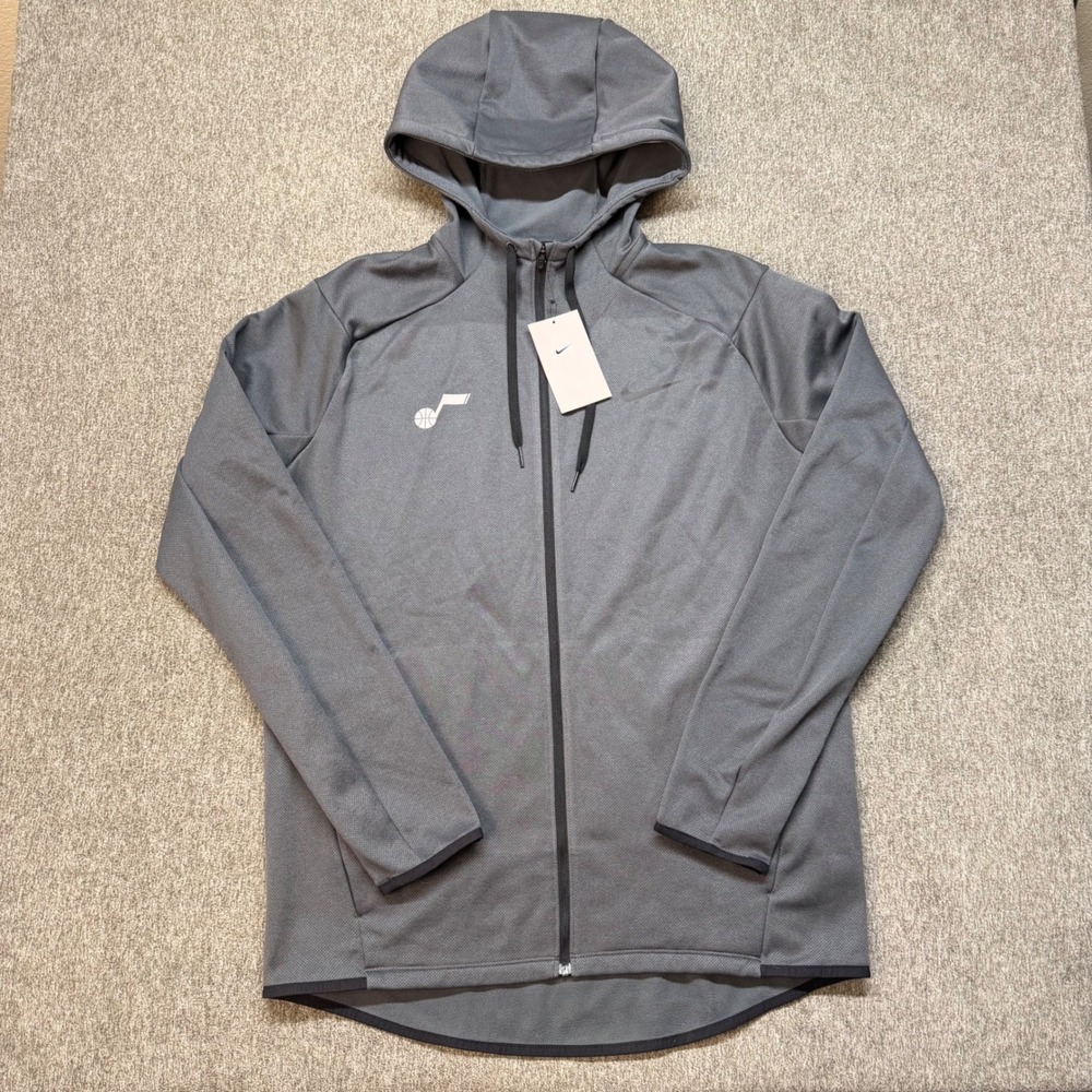 Nike Utah Jazz Mens Therma-FIT Golf Full Zip Hoodie Grey AH6268-010 Medium